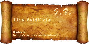 Ilia Valéria névjegykártya